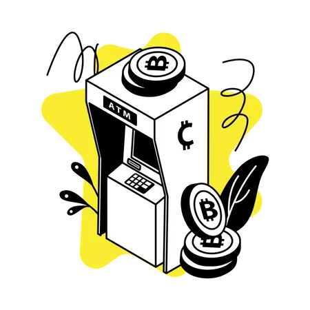 Distributeur automatique de crypto-monnaie  Illustration