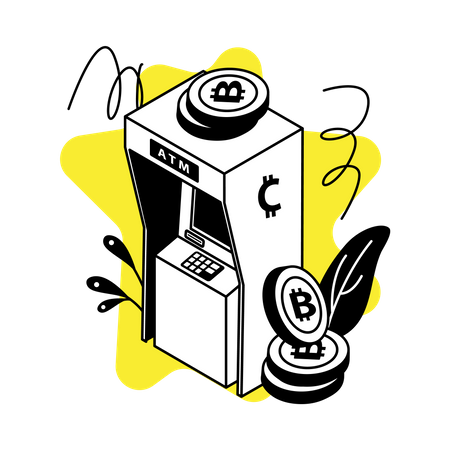 Crypto ATM machine  Illustration