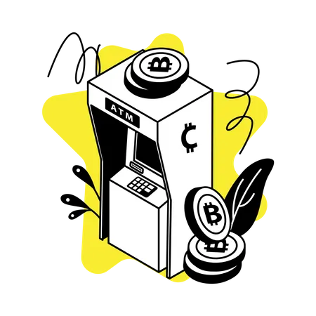 Crypto ATM machine  Illustration