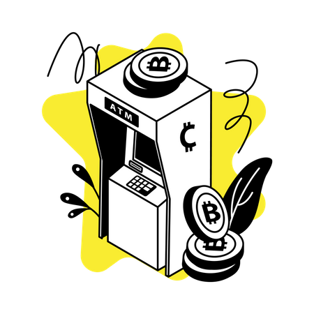 Crypto ATM machine  Illustration