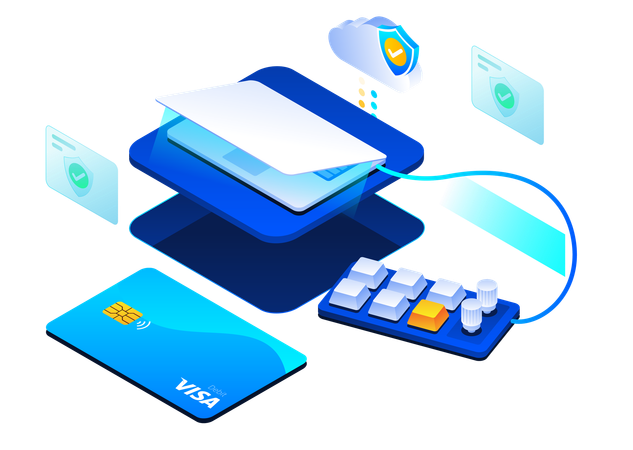 Crypto card payment system  Illustration