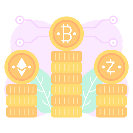 Crypto coins  Illustration