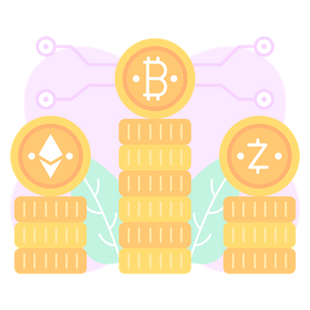 Crypto coins  Illustration