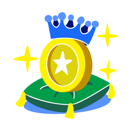 Crypto Crown Coin  Illustration