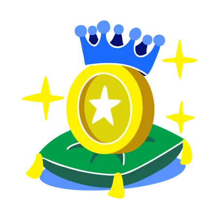 Crypto Crown Coin  Illustration