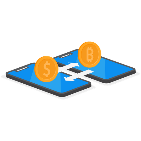 Crypto currency exchange  Illustration