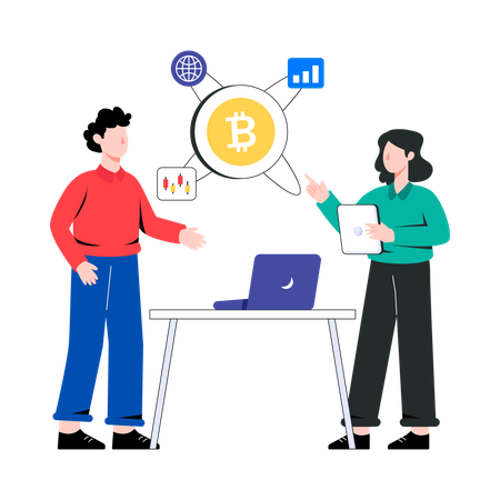 Discussion sur l'investissement en cryptographie  Illustration