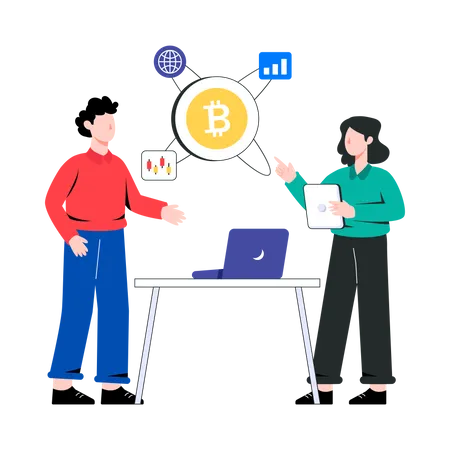 Discussion sur l'investissement en cryptographie  Illustration