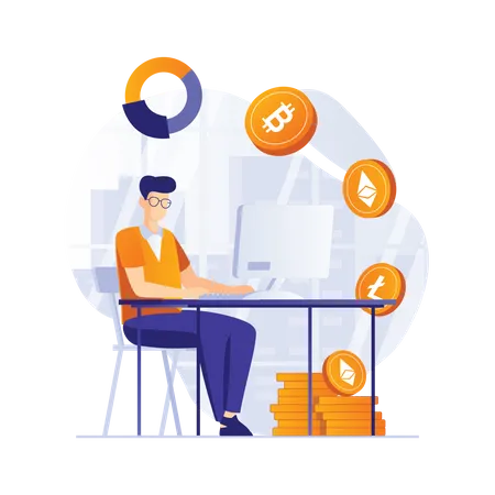 Investisseur en crypto  Illustration