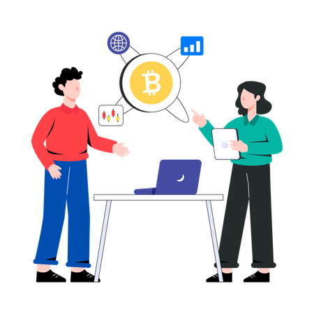 Crypto Investment Discussion  Illustration