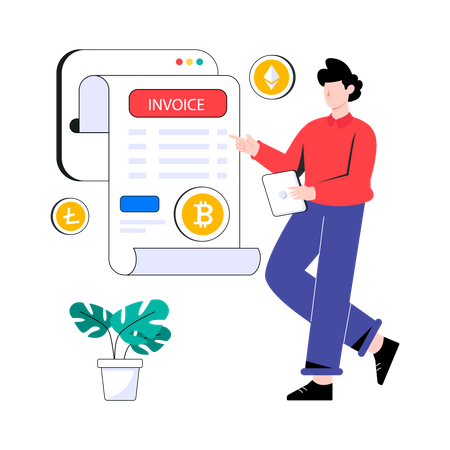 Crypto Invoice  Illustration