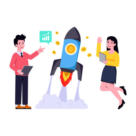 Crypto Launch  Illustration