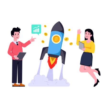 Crypto Launch  Illustration