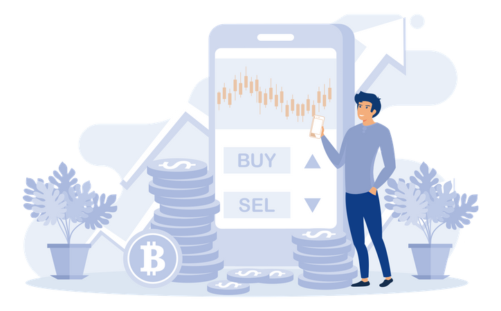 Valeur d'échange du marché de la cryptographie  Illustration