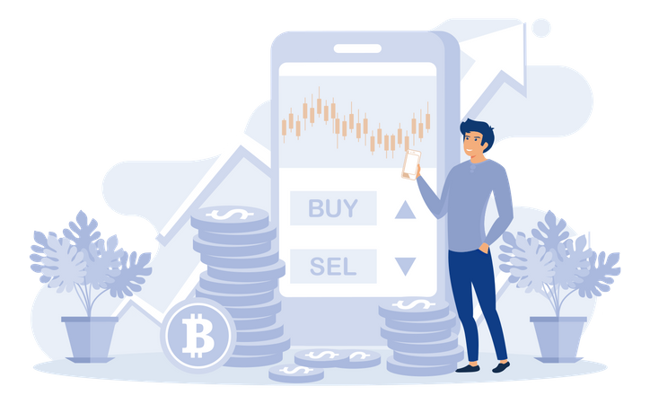 Crypto market exchange value  Illustration