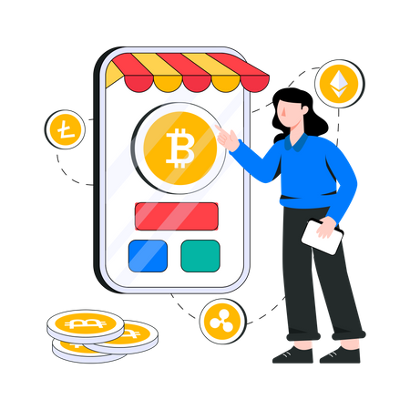 Crypto Marketplace  Illustration