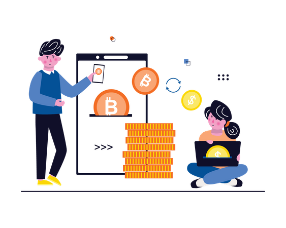 Crypto marketplace  Illustration