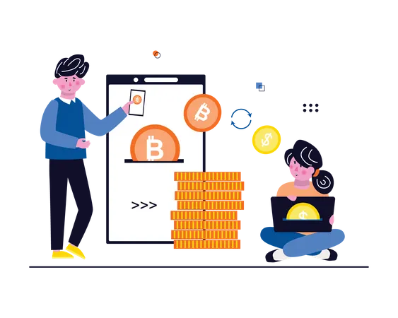 Crypto marketplace  Illustration