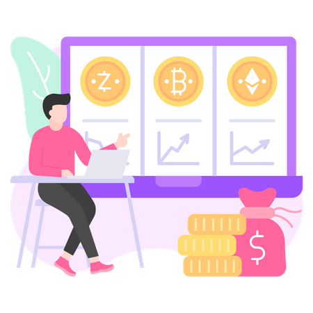 Crypto marketplace  Illustration