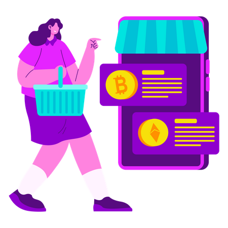 Crypto Marketplace  Illustration