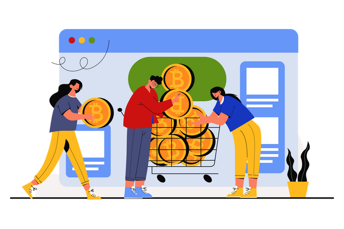 Crypto Marketplace  Illustration