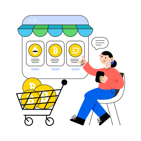 Crypto Marketplace  Illustration