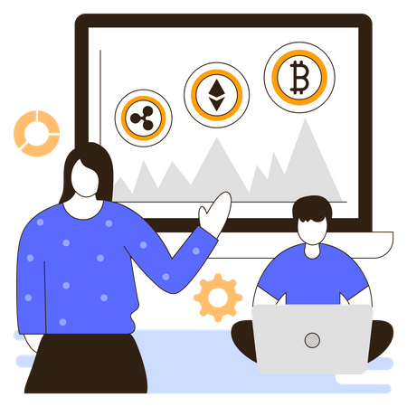 Crypto marketplace  Illustration