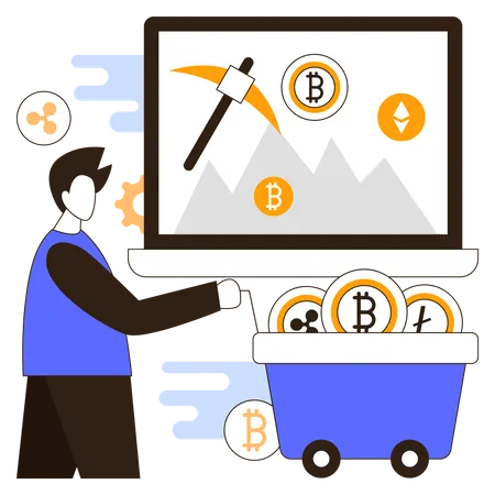 Extraction de crypto  Illustration