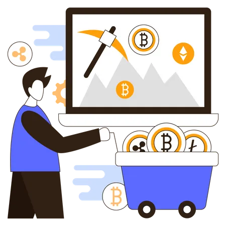 Crypto mining Illustration