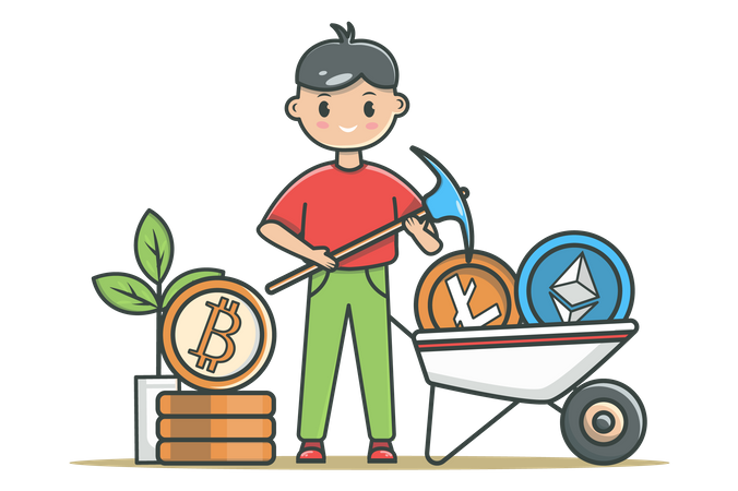 Crypto mining  Illustration