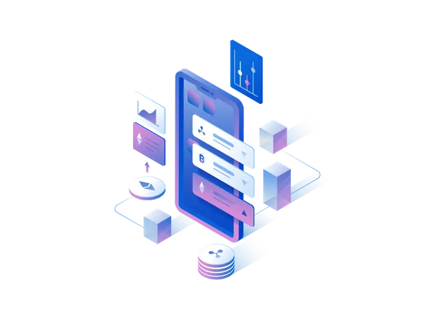 Crypto Mobile App  Illustration