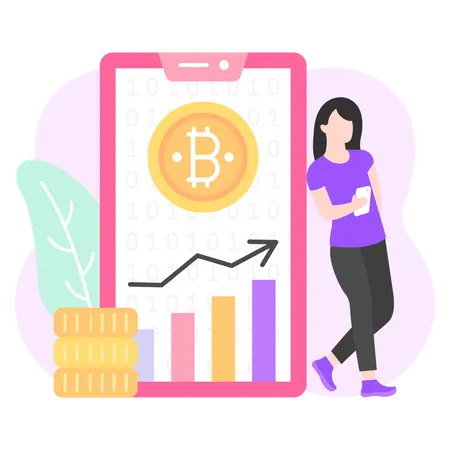 Application mobile de crypto-monnaie  Illustration
