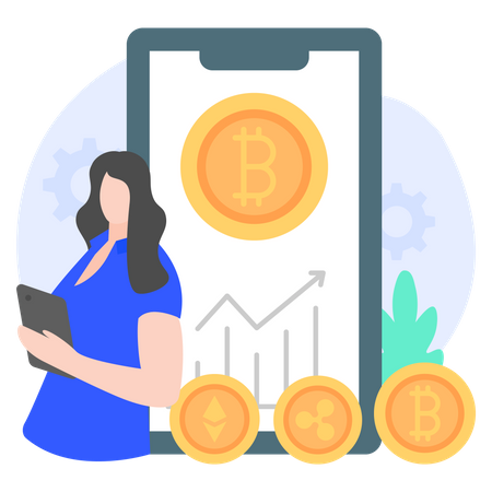 Application mobile de crypto-monnaie  Illustration