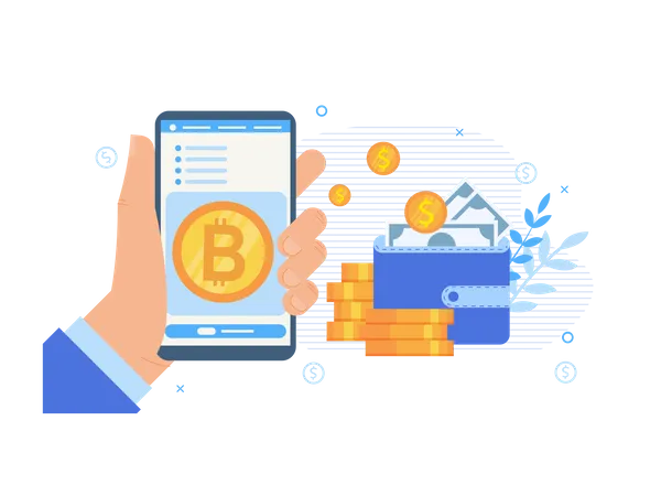 Application mobile de bourse de crypto-monnaie  Illustration