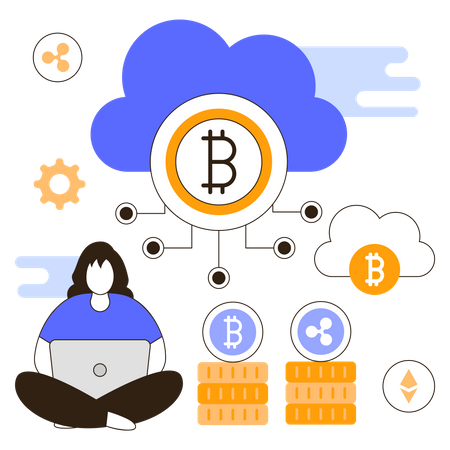 Extraction de cloud de crypto-monnaie  Illustration