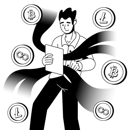 Apprentissage des crypto-monnaies  Illustration
