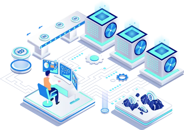 Extraction de crypto-monnaie  Illustration