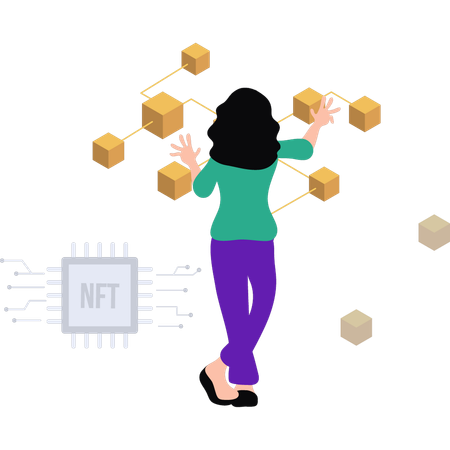 Réseau nft de crypto-monnaie  Illustration