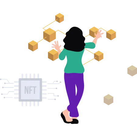 Réseau nft de crypto-monnaie  Illustration