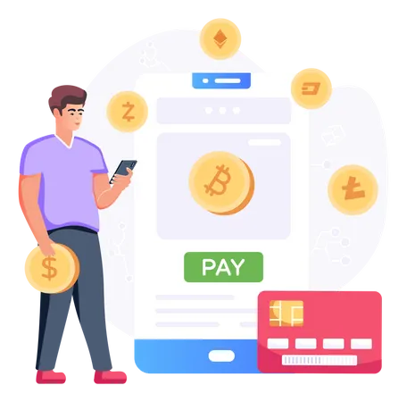 Paiement crypté  Illustration