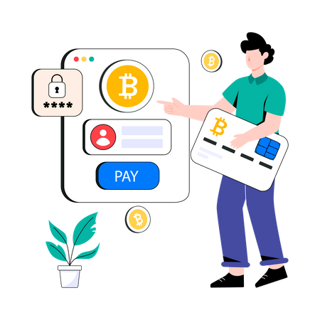 Paiement crypté  Illustration