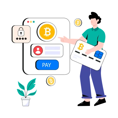 Paiement crypté  Illustration