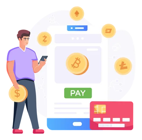 Crypto Payment  Illustration