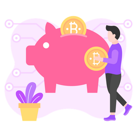 Crypto savings  Illustration