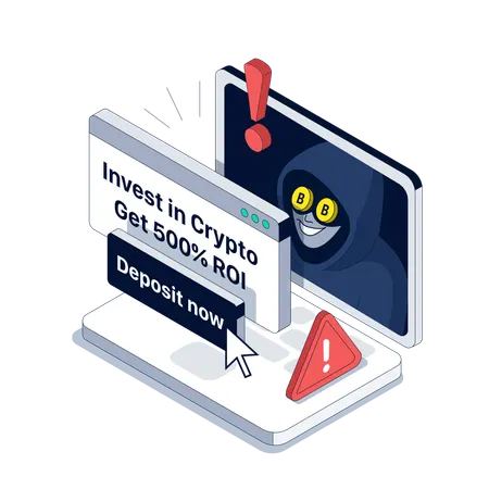 Crypto scam website tricks users with fake investment offer  Illustration