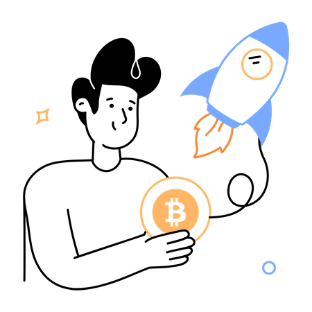 Crypto Startup  Illustration
