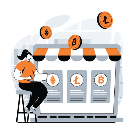 Crypto trading marketplace  Illustration