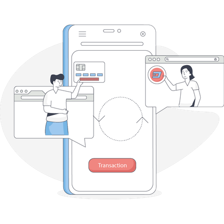 Crypto transaction onlie  Illustration