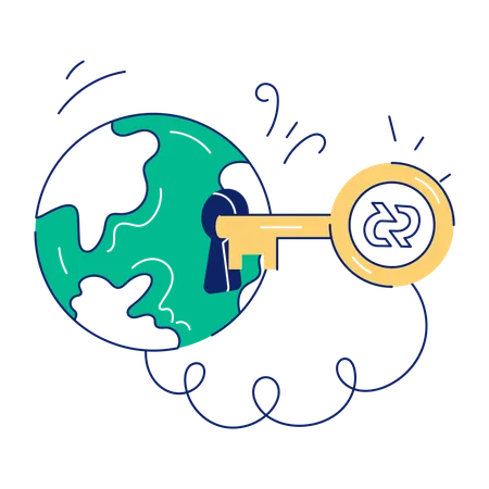 Check Out This Doodle Mini Illustration Of Crypto Unlock Illustration