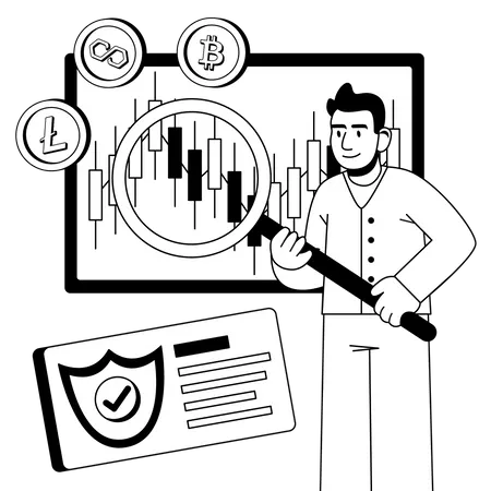 Cryptocurrency Analysis And Security Illustration